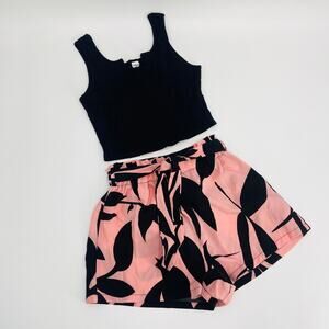 Shein Tween Girl Tank Top & Floral Shorts Set - Size 11
